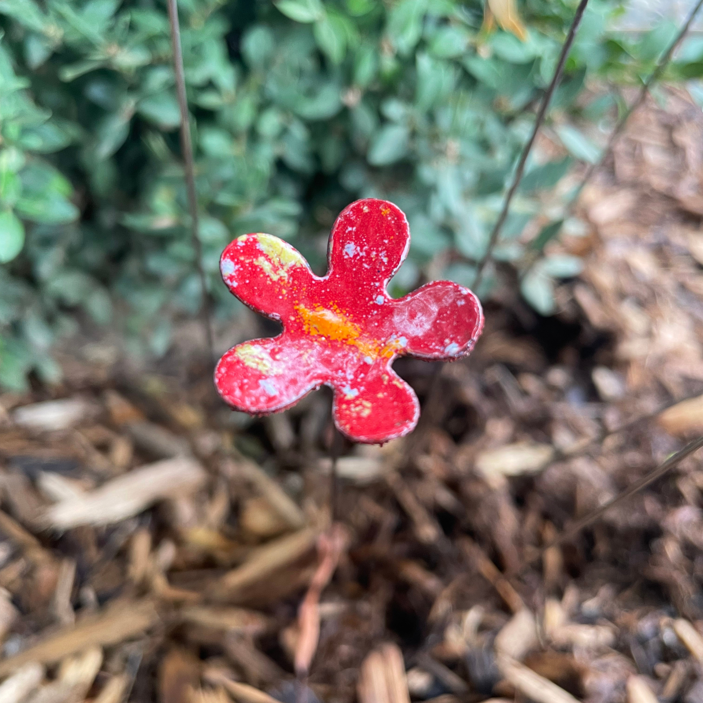 Small Copper Enamel Flower - gonepottynz