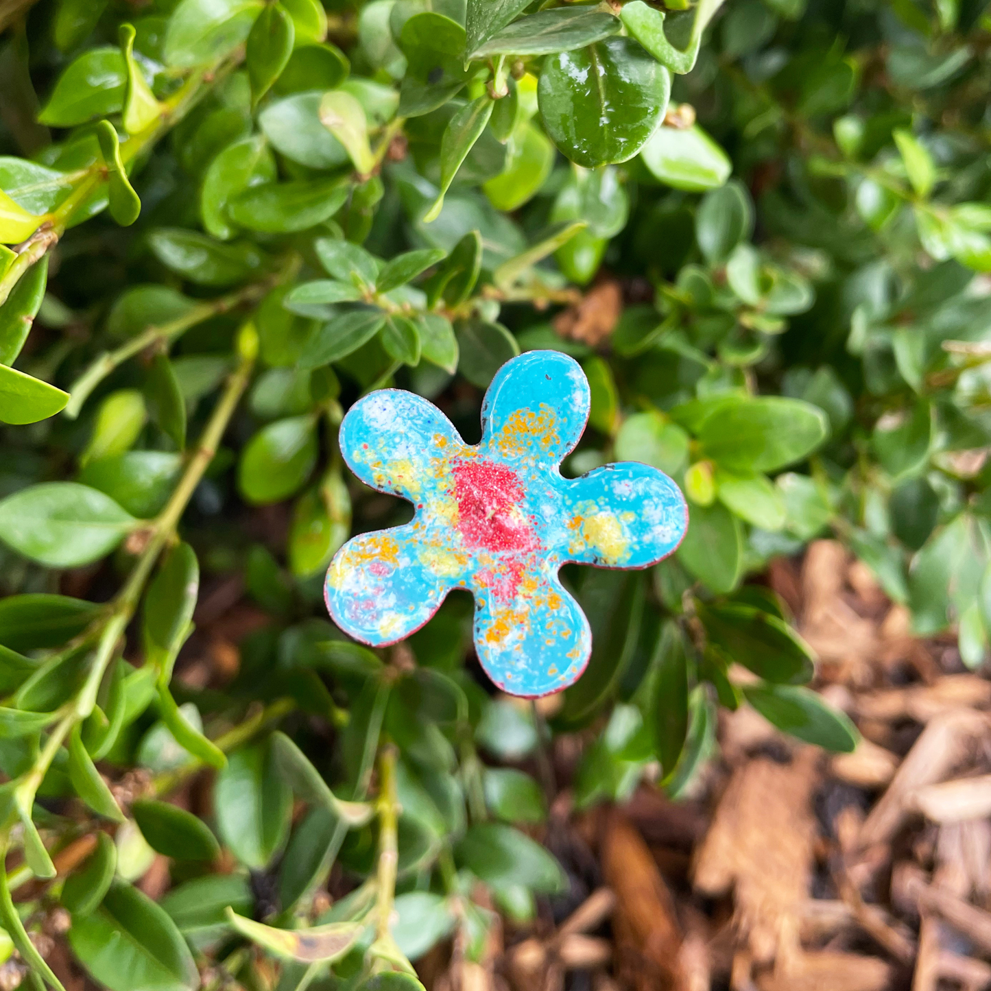 Small Copper Enamel Flower - gonepottynz