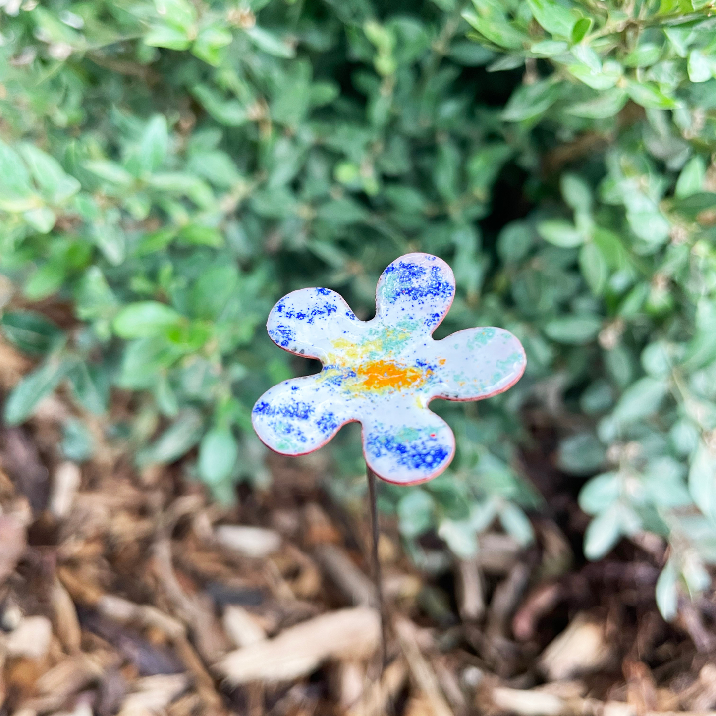Small Copper Enamel Flower - gonepottynz