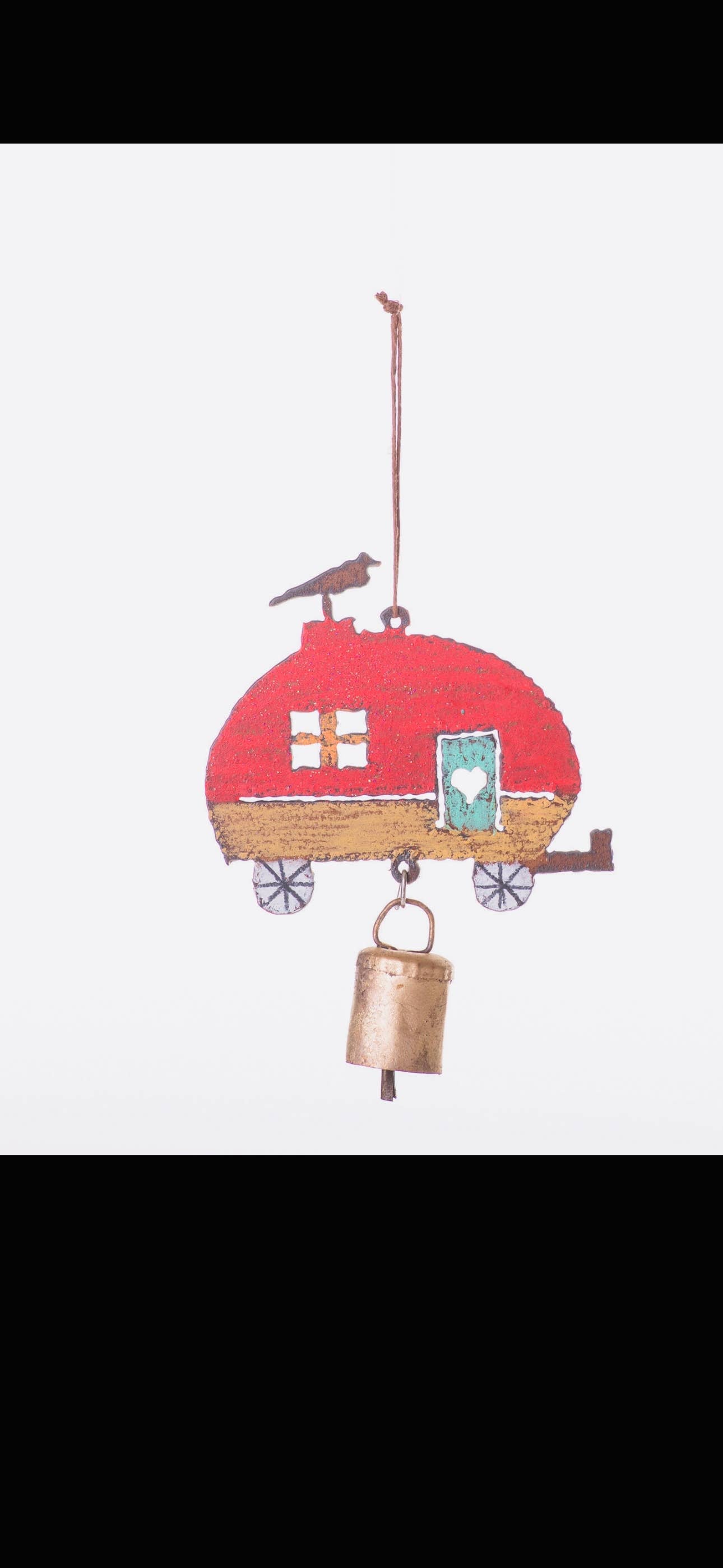 Camper wind chime trailer bell lodge KOA souvenir garden USA