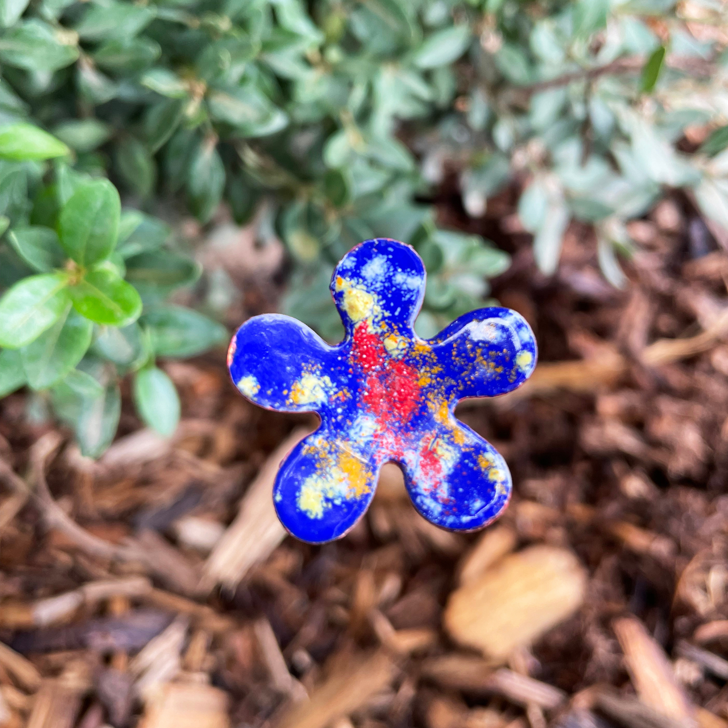 Small Copper Enamel Flower - gonepottynz