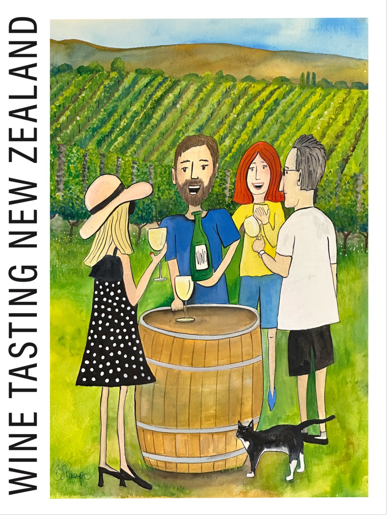 NZ Wine tasting teatowel - gonepottynz
