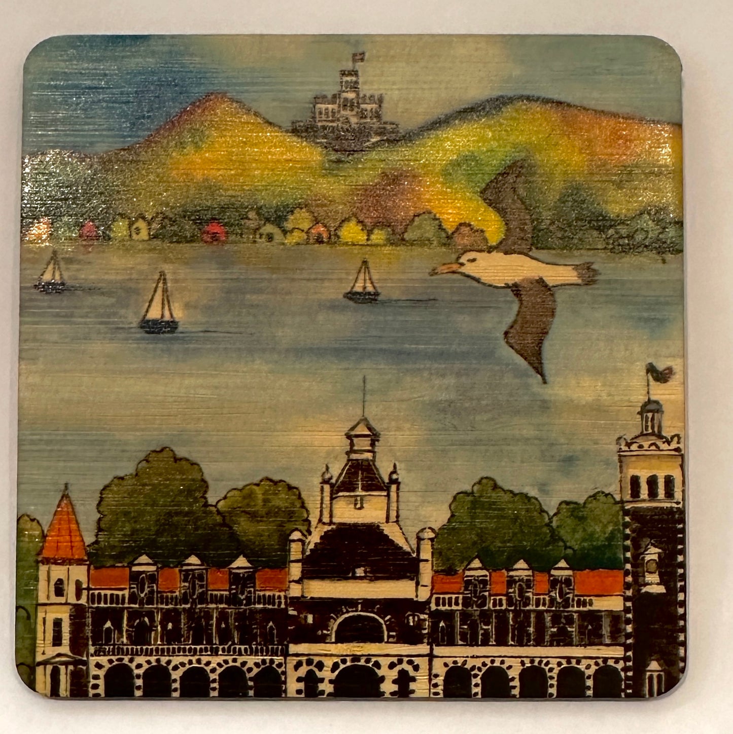 Bamboo Coaster | Tractor | Bridget Paape - gonepottynz