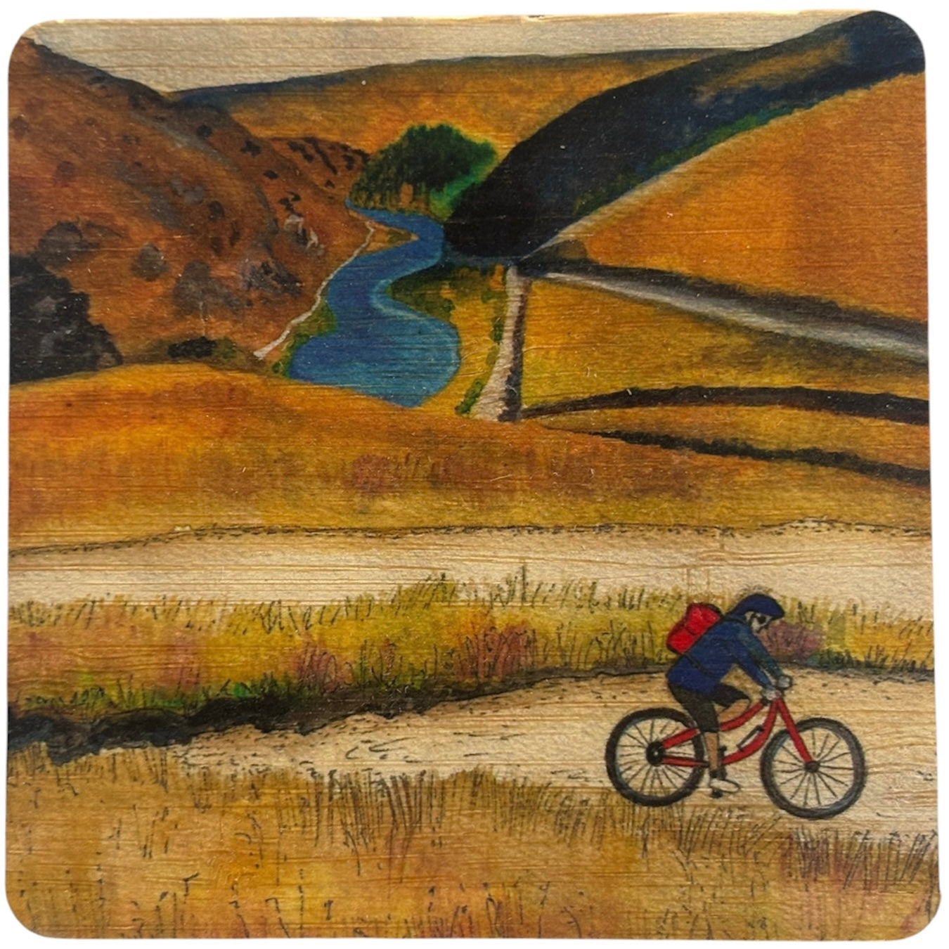 Dunstan Cycle Trail bamboo coaster