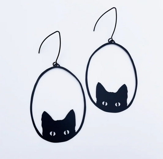 Black Cat Earrings - gonepottynz