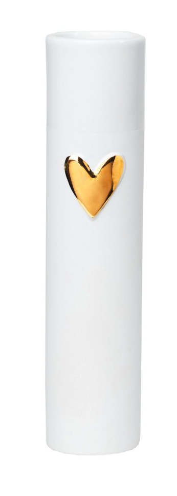 Gold or silver Heart Porcelain vase