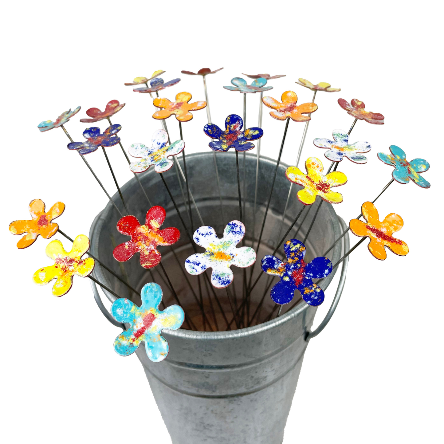 Small Copper Enamel Flower - gonepottynz