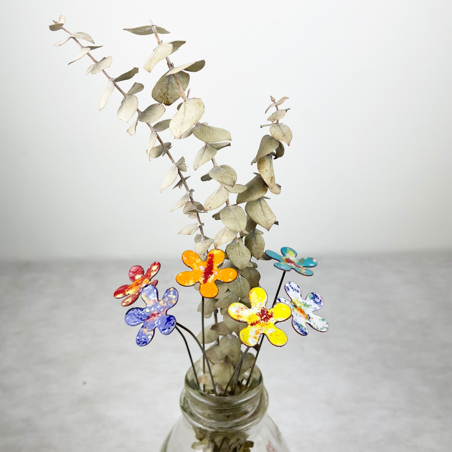Small Copper Enamel Flower - gonepottynz
