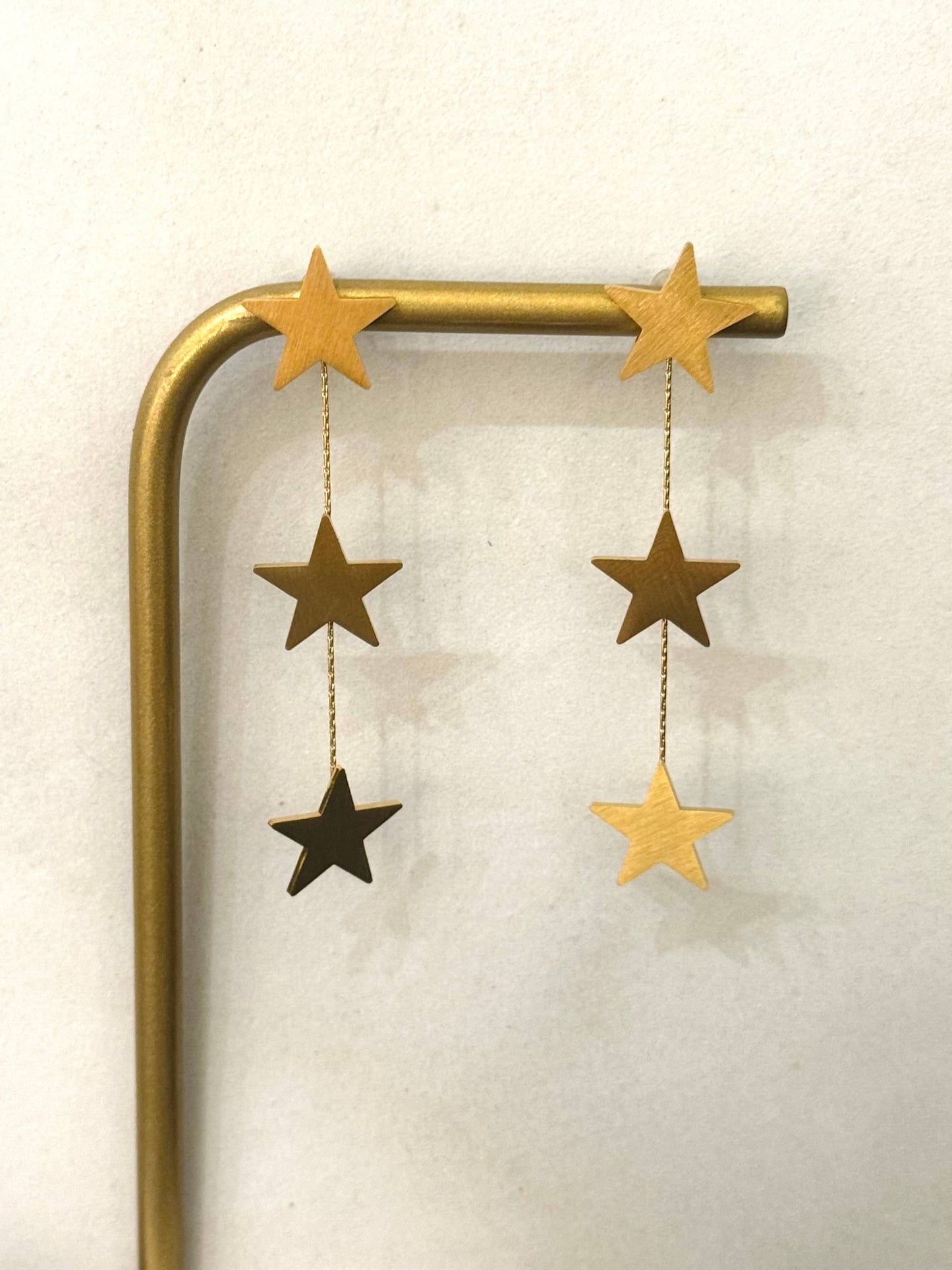 Brushed Gold Star Earrings  - gonepottynz
