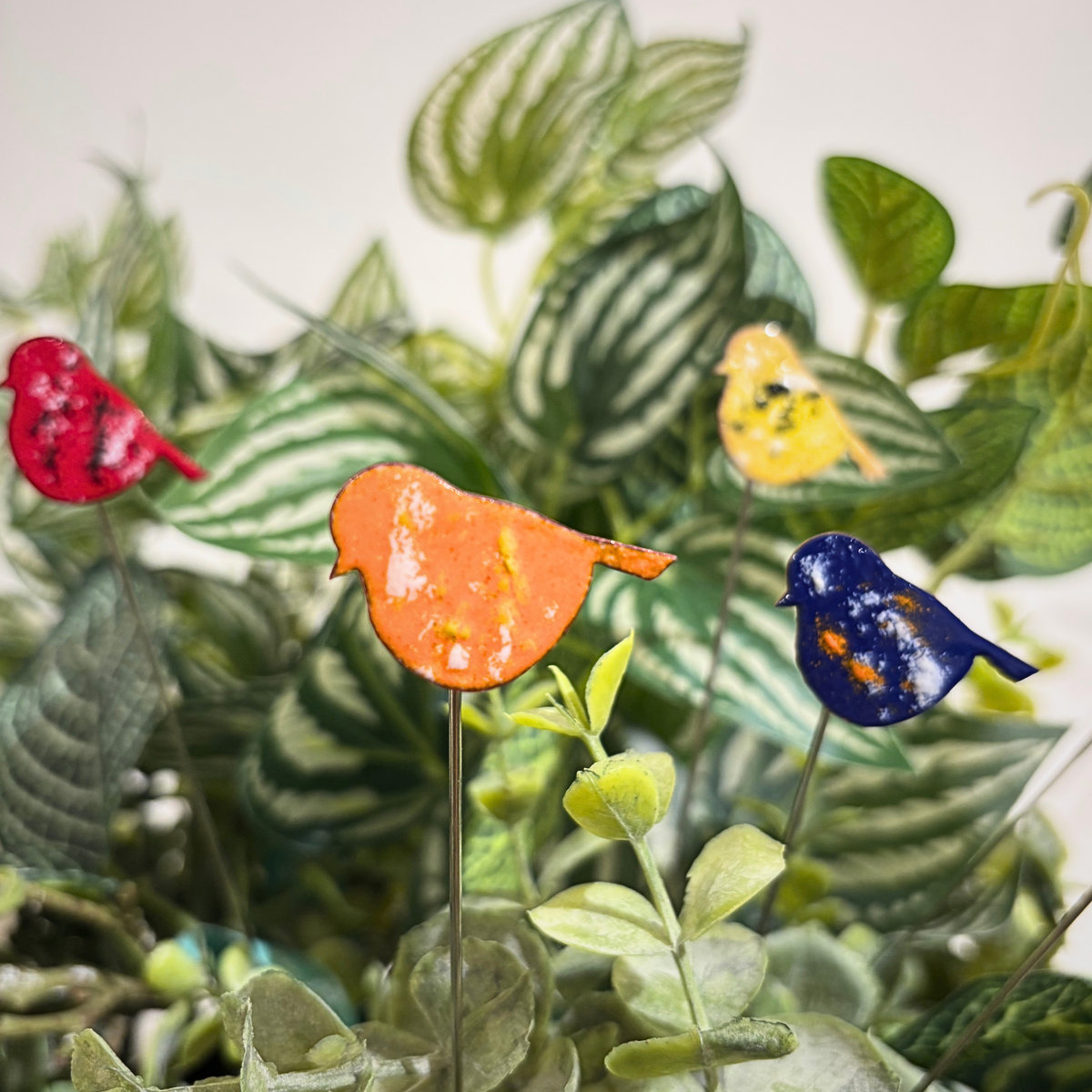 NEW Small Copper Enamel Birds