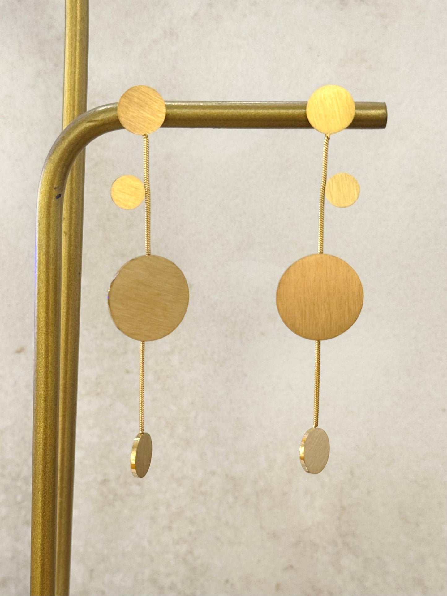 Bubble Tree Brushed Gold Dangle Earrings - gonepottynz