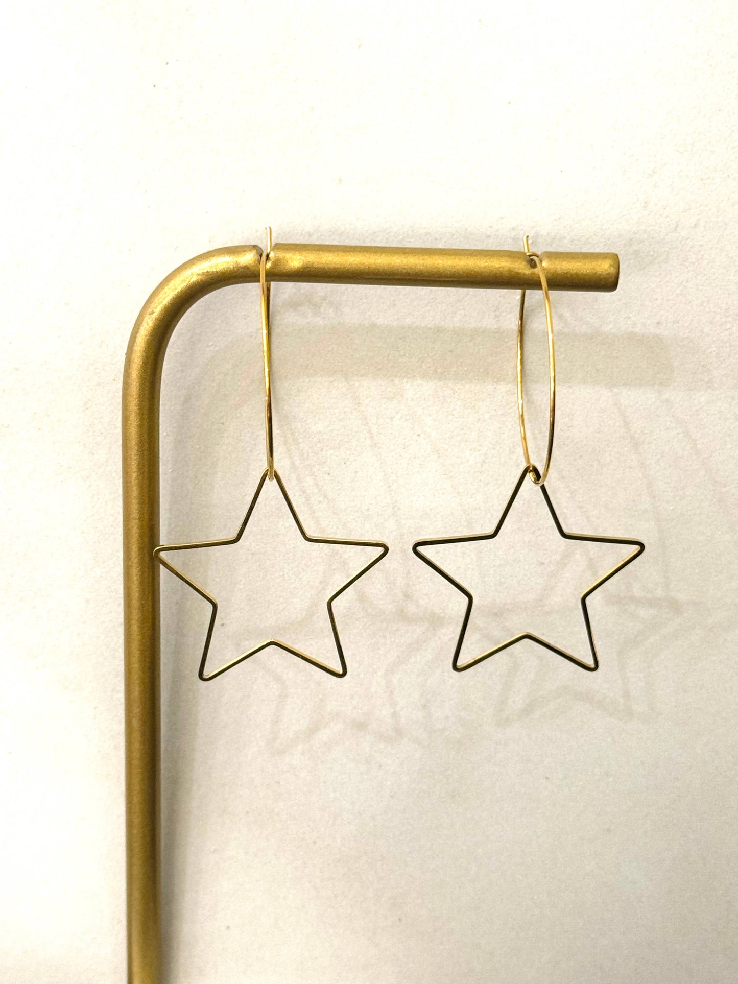 Fineline Star Hoop Earrings  - gonepottynz