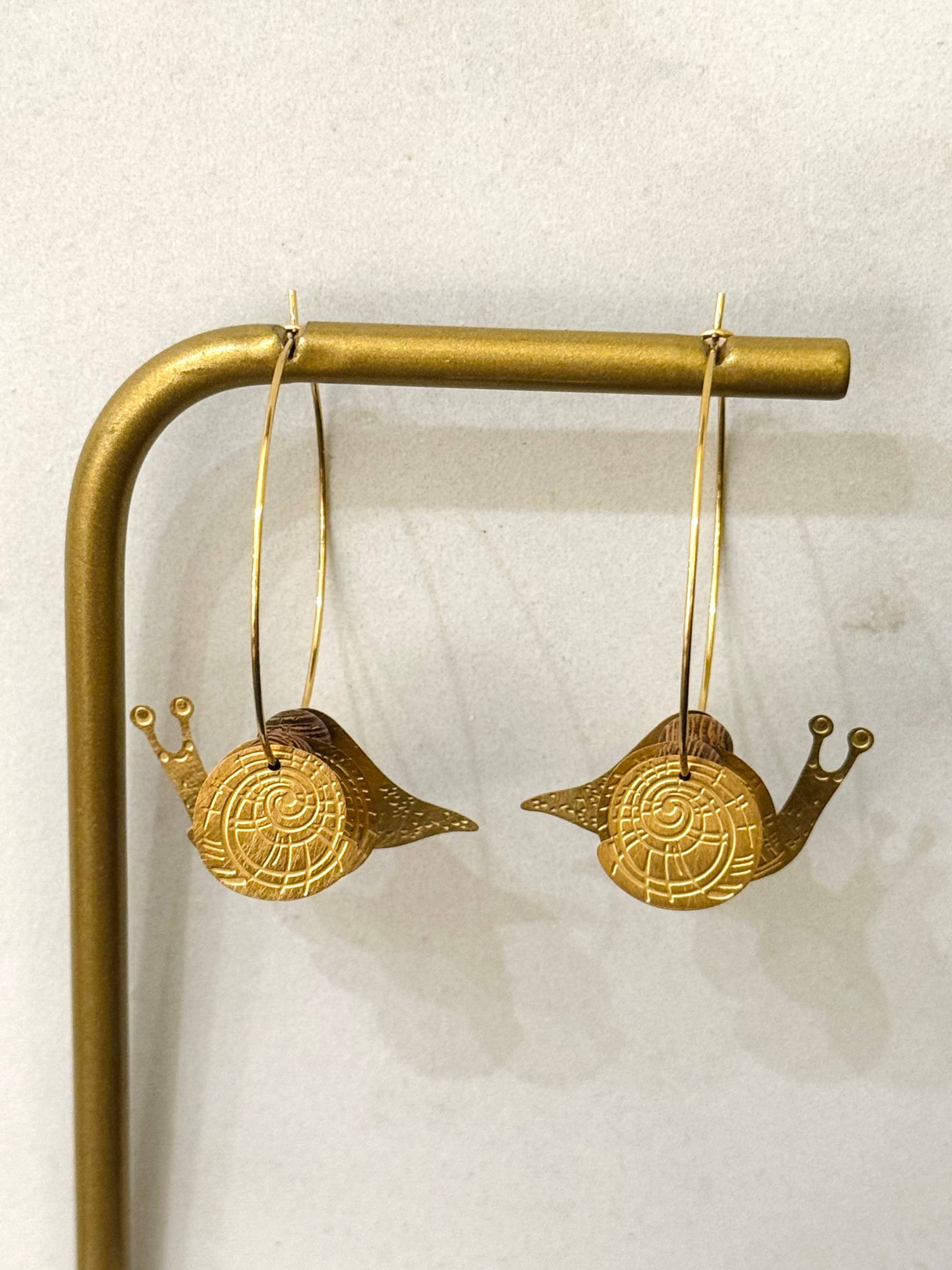 3D Snail Hoop Earrings - gonepottynz