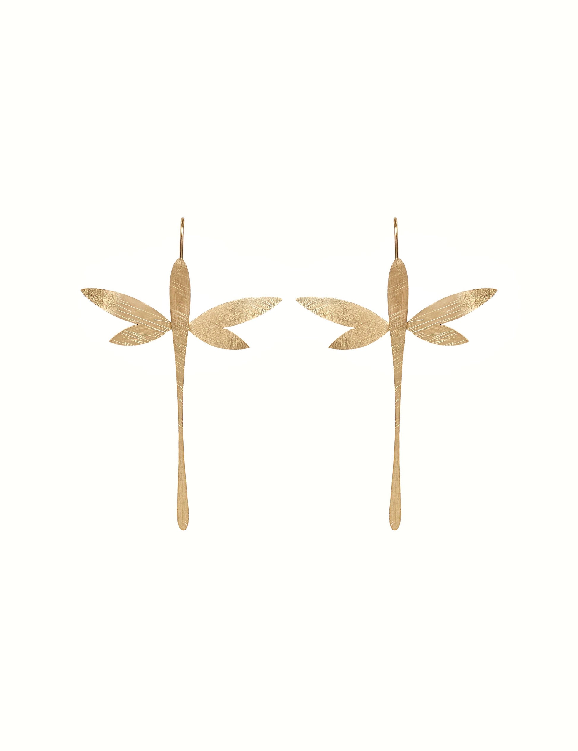 Matte Gold Dragonfly Earrings - gonepottynz