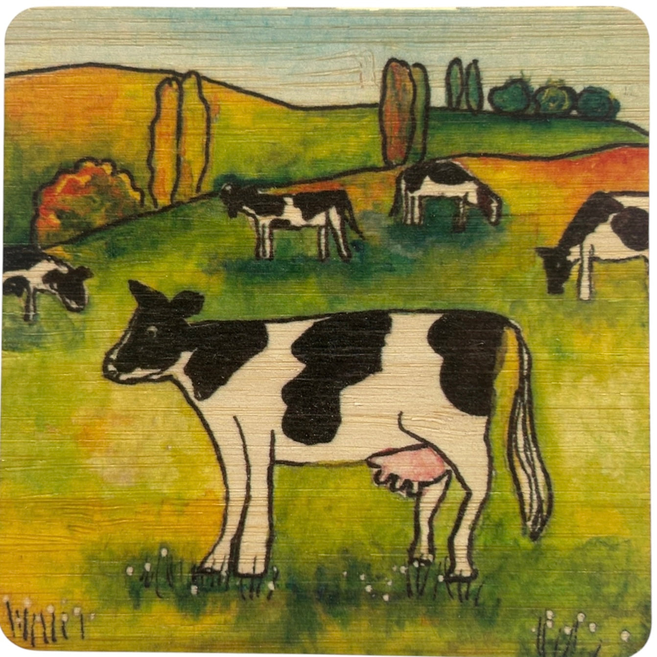 Cow Bamboo Coaster