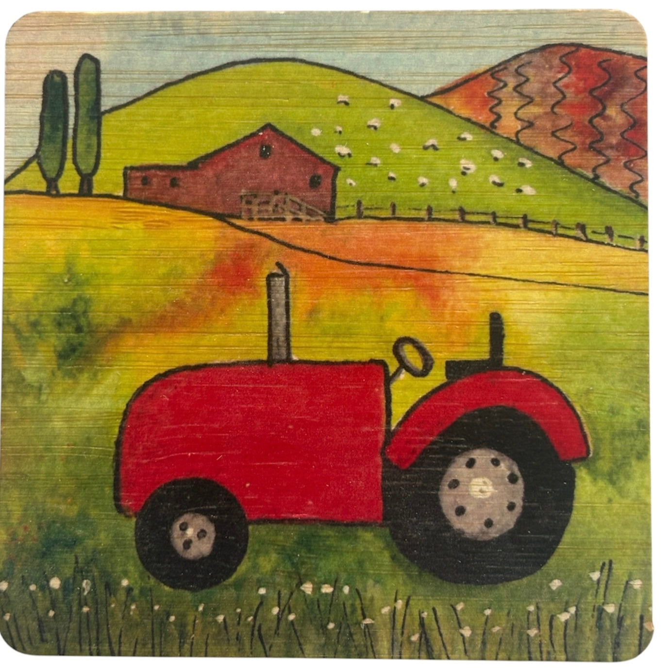 Bamboo coaster tractor