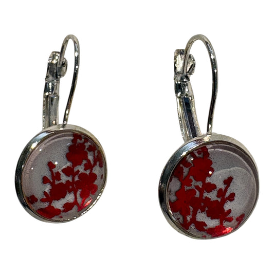 earrings - red flower - gonepottynz