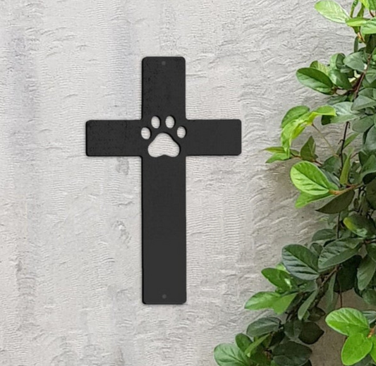 Pet Cross - corten steel wall art - gonepottynz