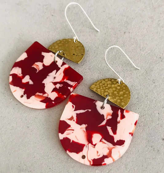 Suman Pink marble earrings - gonepottynz