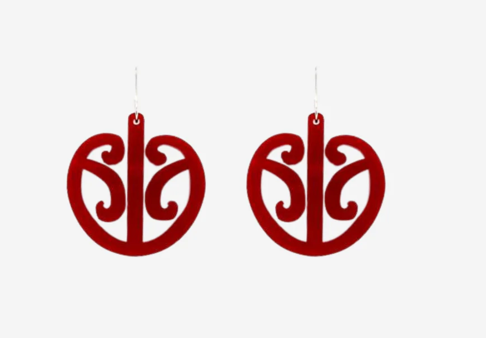 Earrings - Mangopare red