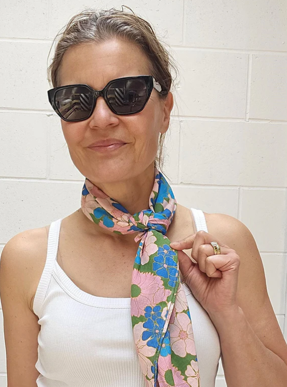 Blue Vintage Lightweight Infinity scarf