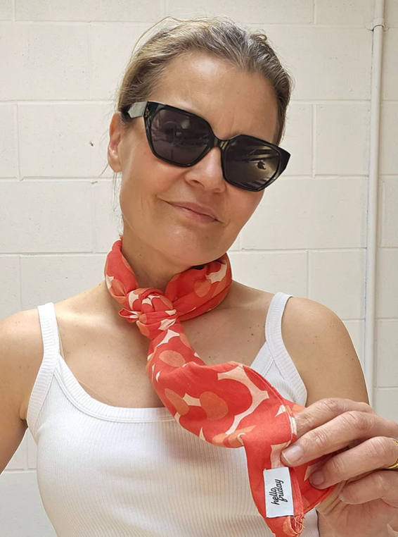 Flower Red Lightweight Infinity scarf