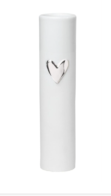 Gold or silver  Heart Porcelain vase