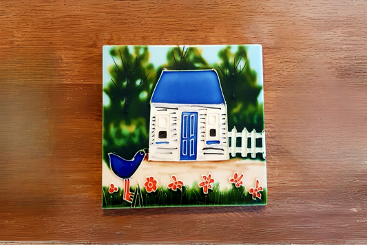 Ceramic | Tile | Cottage & Pukeko | Bridget Paape - gonepottynz