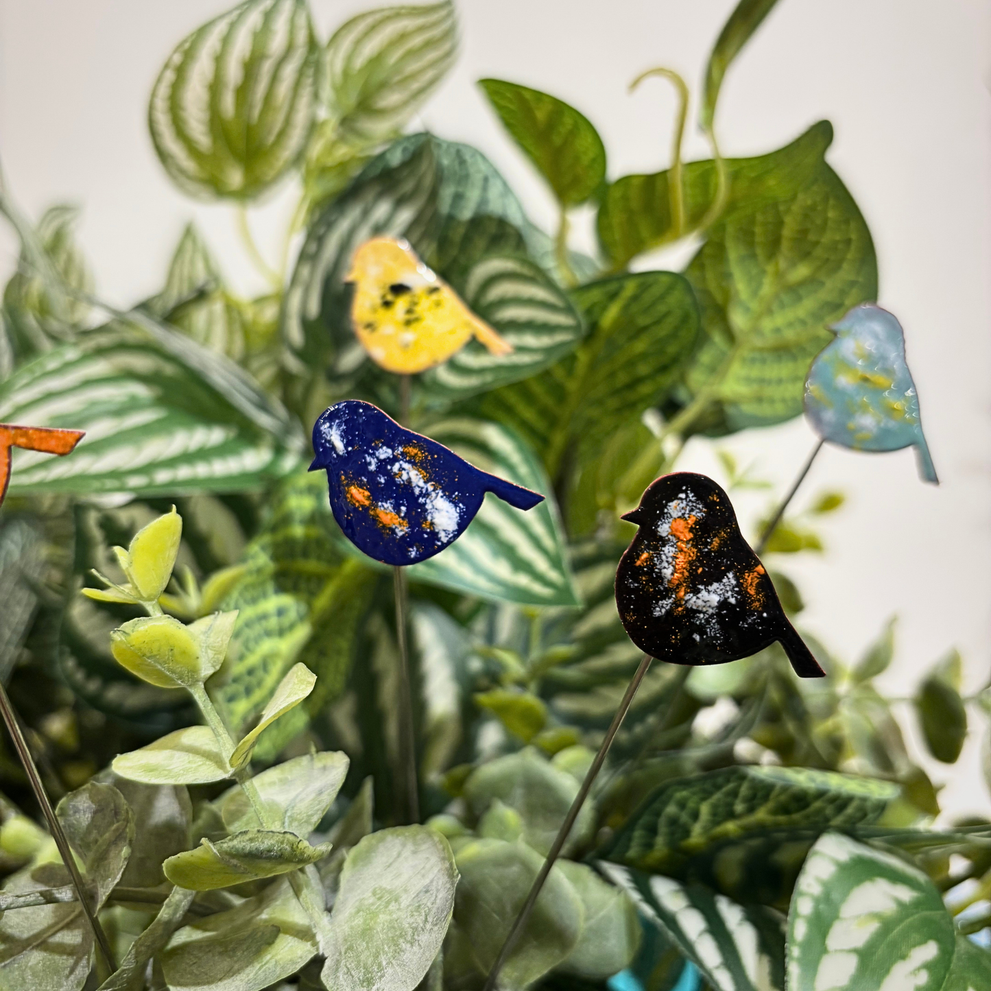 NEW Small Copper Enamel Birds