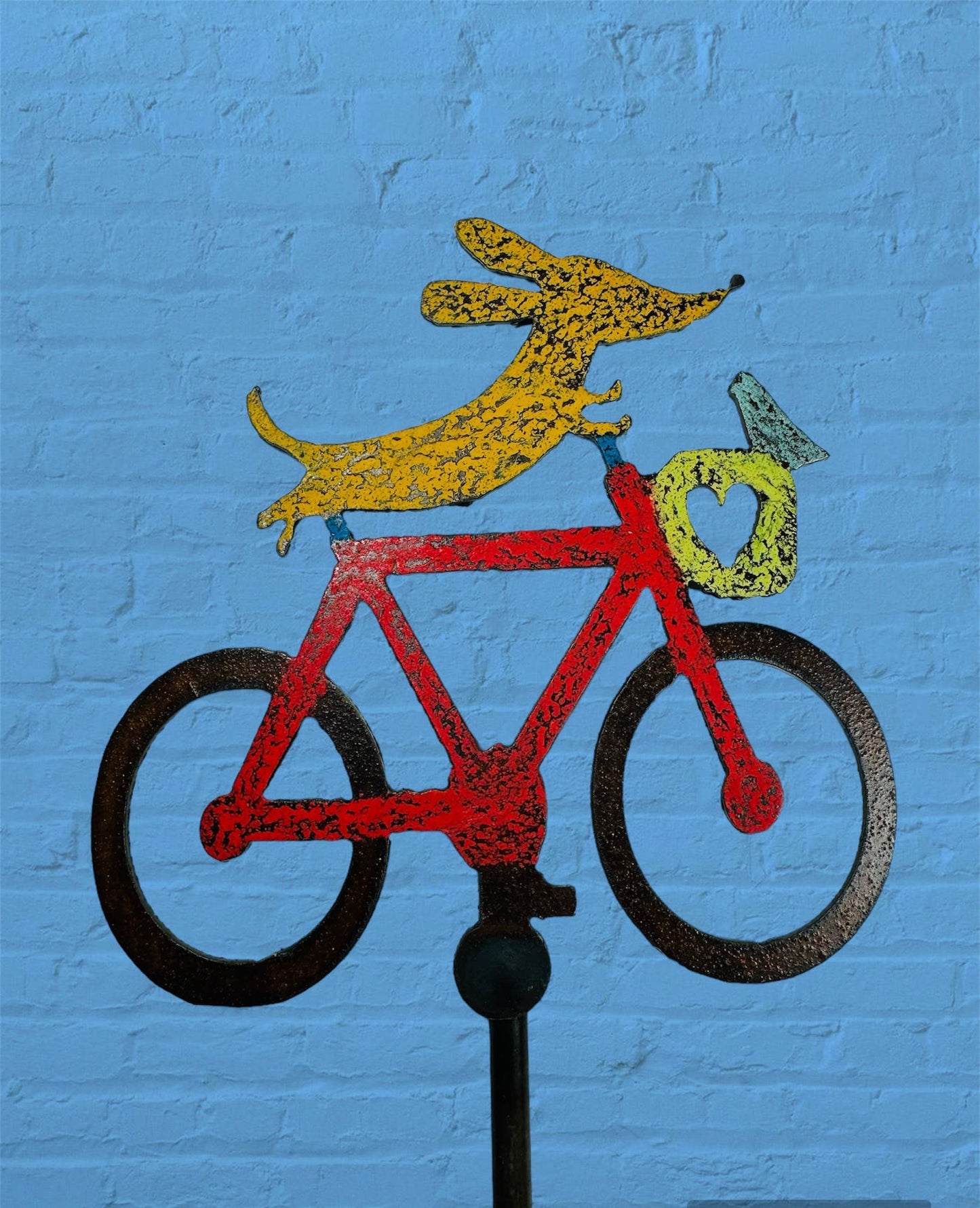 Bike plant stake Dog