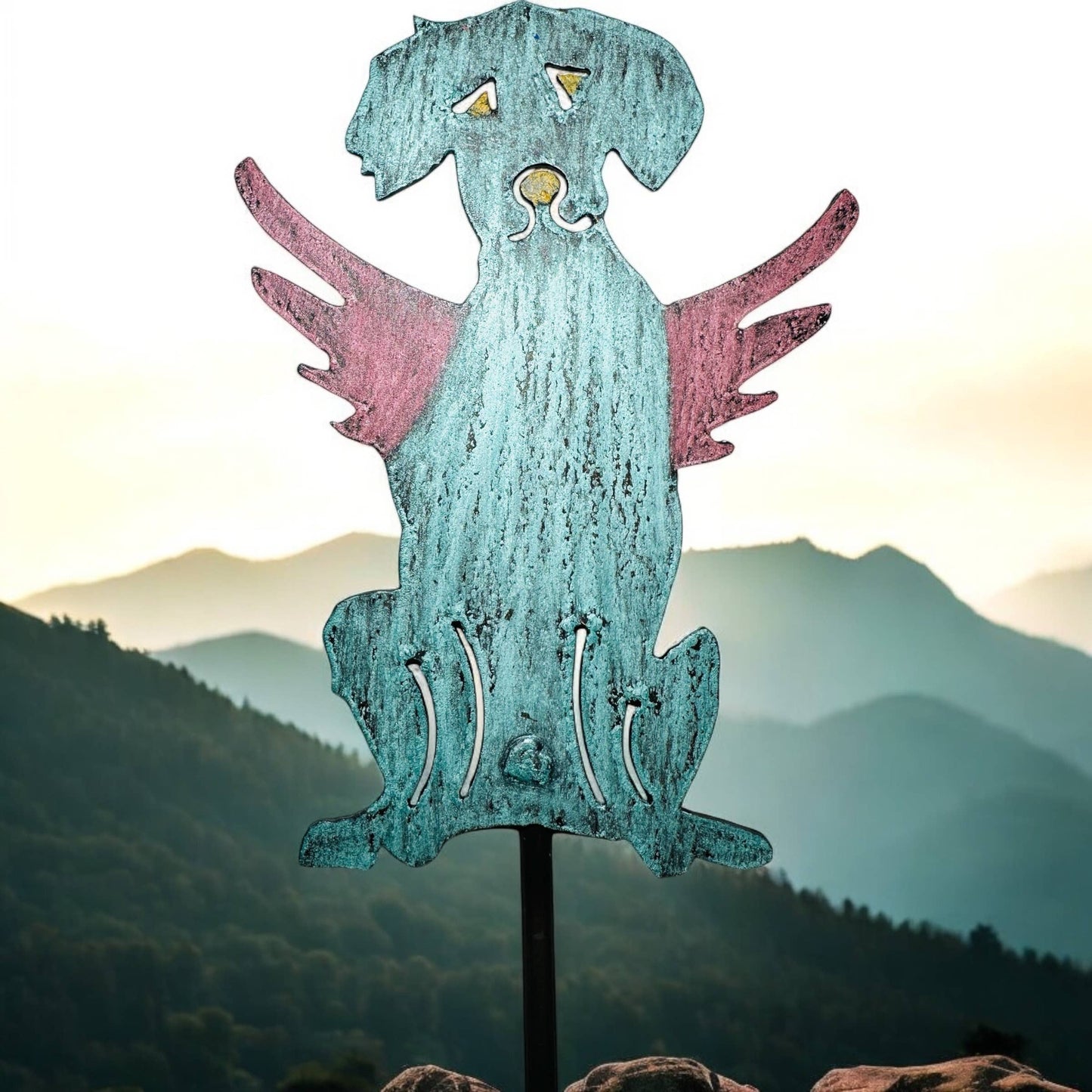 Dog Wings Plant stake Pet memorial garden décor lawn stake