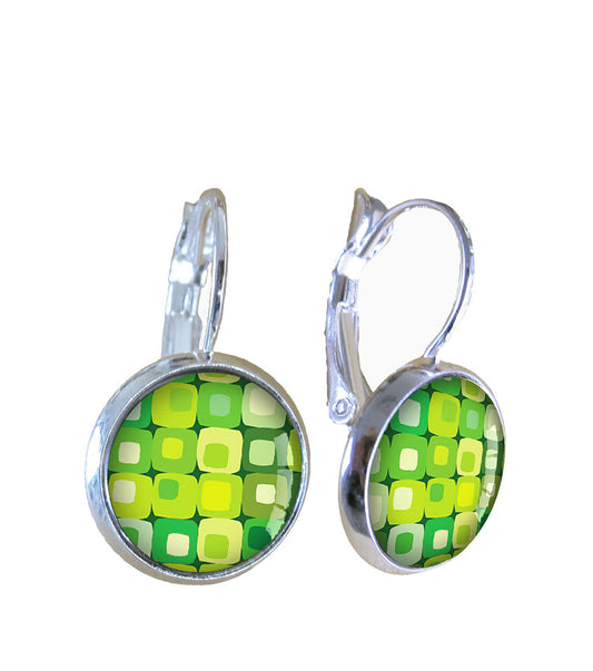 Earrings | Green squares - gonepottynz