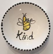 Hand Painted Plate - Bee Kind - gonepottynz