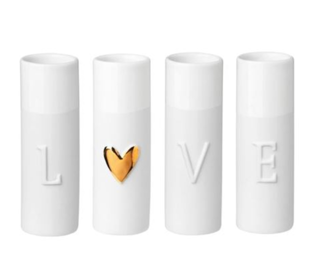 Love Set of 4 - Mini Porcelain Vase - gonepottynz