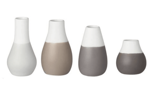 Vases mini - set of 4 - Grey Pastel - Gone Potty - Gift Shop Dunedin