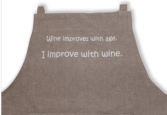 Apron Natural Range- Wine improves with age - Gone Potty Dunedin