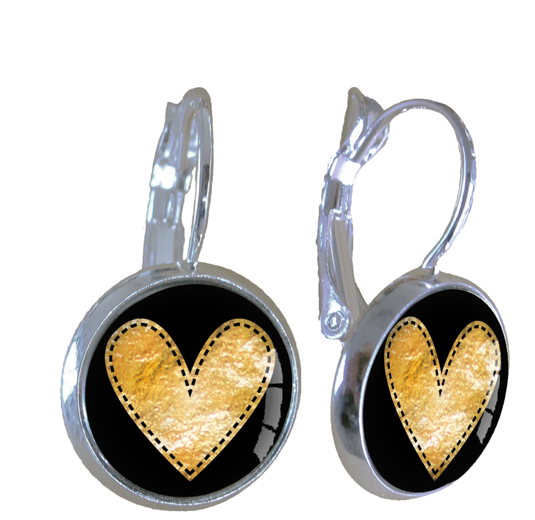 Earrings | Gold leaf heart - gonepottynz