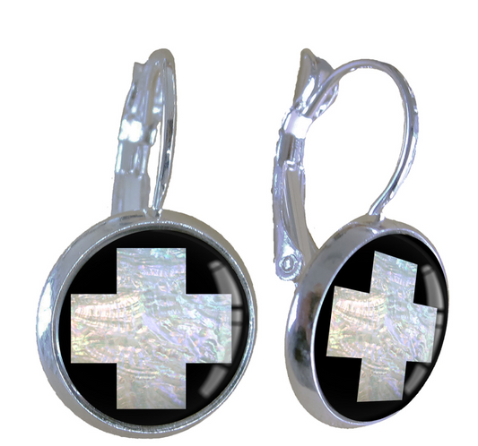 Earrings | mother of pearl cross - gonepottynz