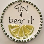 Hand Painted coaster- Gin & Bear it - gonepottynz