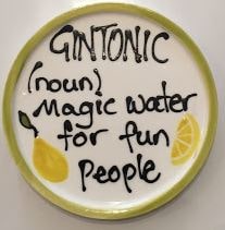Hand Painted Plate - GinTonic - Magic Water - gonepottynz