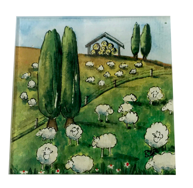 Glass Coaster | Sheep | Bridget Paape - gonepottynz