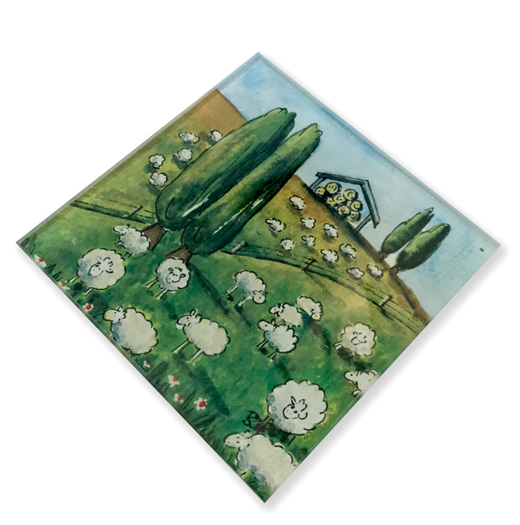 Glass Coaster | Sheep | Bridget Paape - gonepottynz