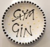 Hand Painted small dish  - Gym-Gin - gonepottynz