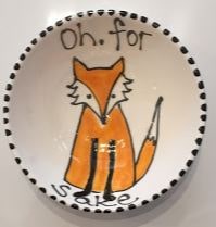 Hand Painted Bowl - Fox Sakes- gone potty